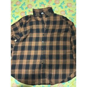 Grunge Womens In Voland Plaid Flannel Shirt 22W Orange Black